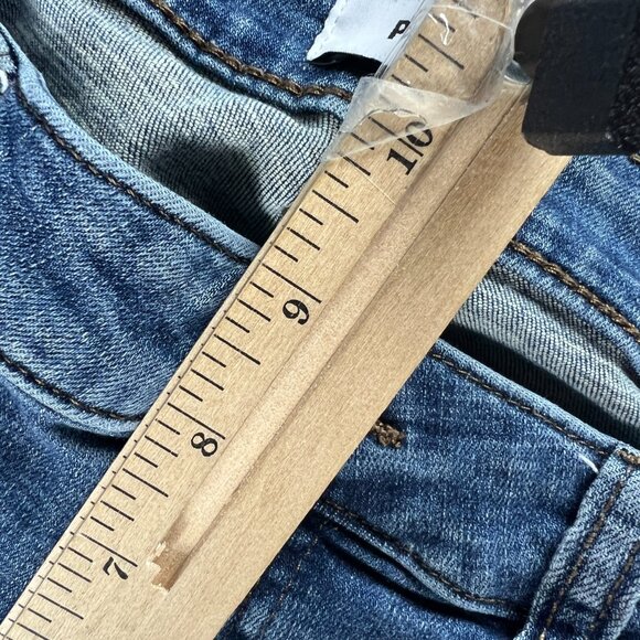 Pistola Jeans Women's 29x27* Mid Rise Skinny Crop Dark Blue Faded Denim Tag 28 - Picture 15 of 16